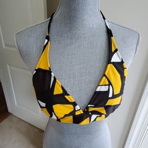 women's med sunset bikini halter top 66t yellow